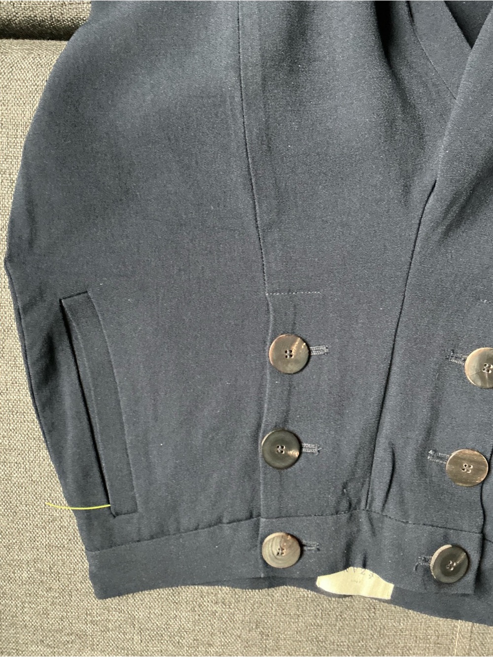 Sezane Women Navy Wide-Leg Dress Pants Sailor Double Button Waist size 36/4 US - Picture 7 of 9